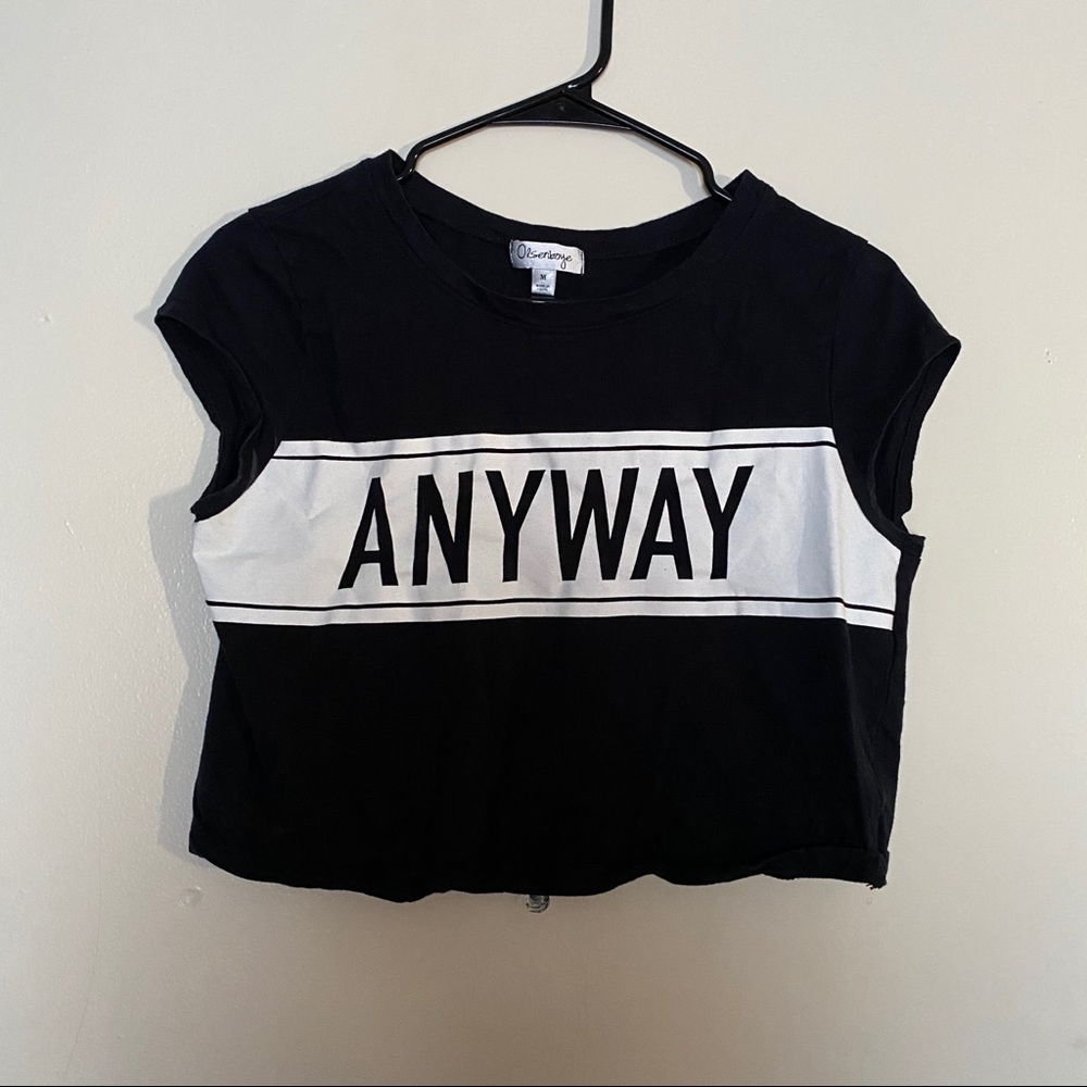 “Anyway” black/white crop top